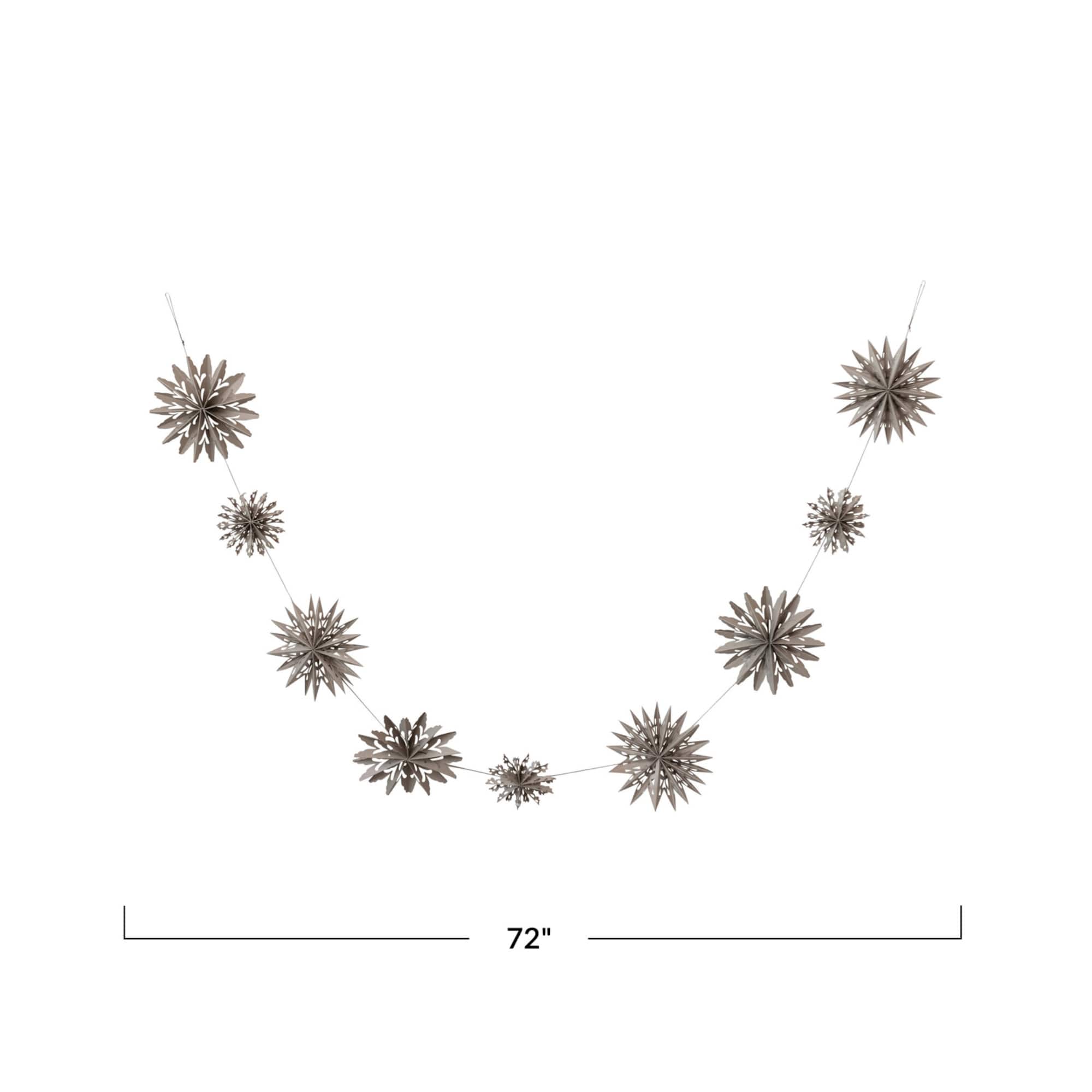 Hello Honey® 6ft. Gray Paper Snowflake Garland in Kraft Box